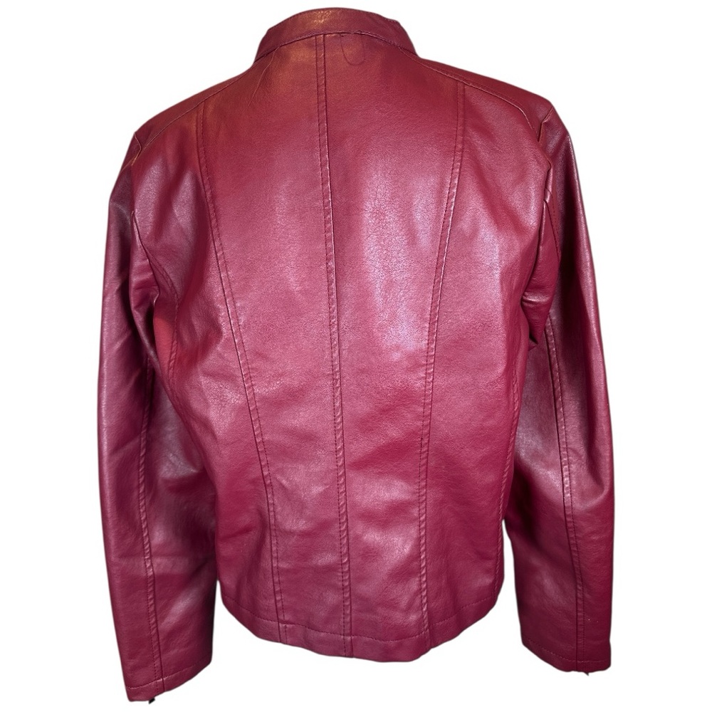 Fashion Nova Women's Quilted PU Leather Jacket - Red - Picture 4 of 8
